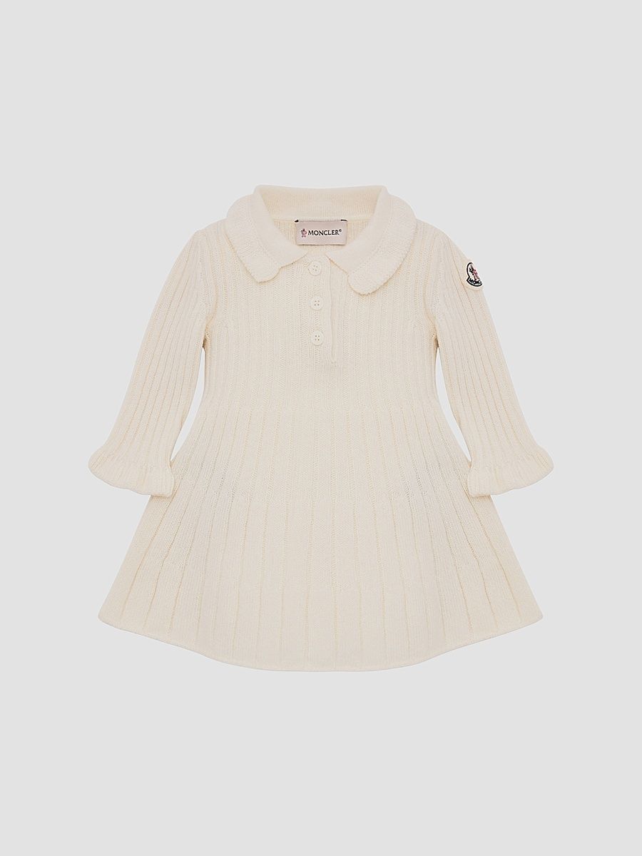 Baby Girl's and Little Girl's Dress in Wool - White Ivory - Size 3