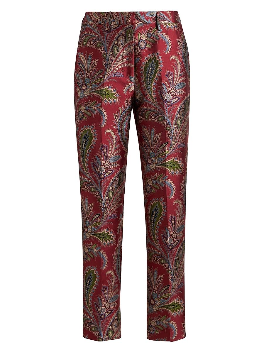 Women's Bristol Floral Paisley Pants - Red Multi - Size 8