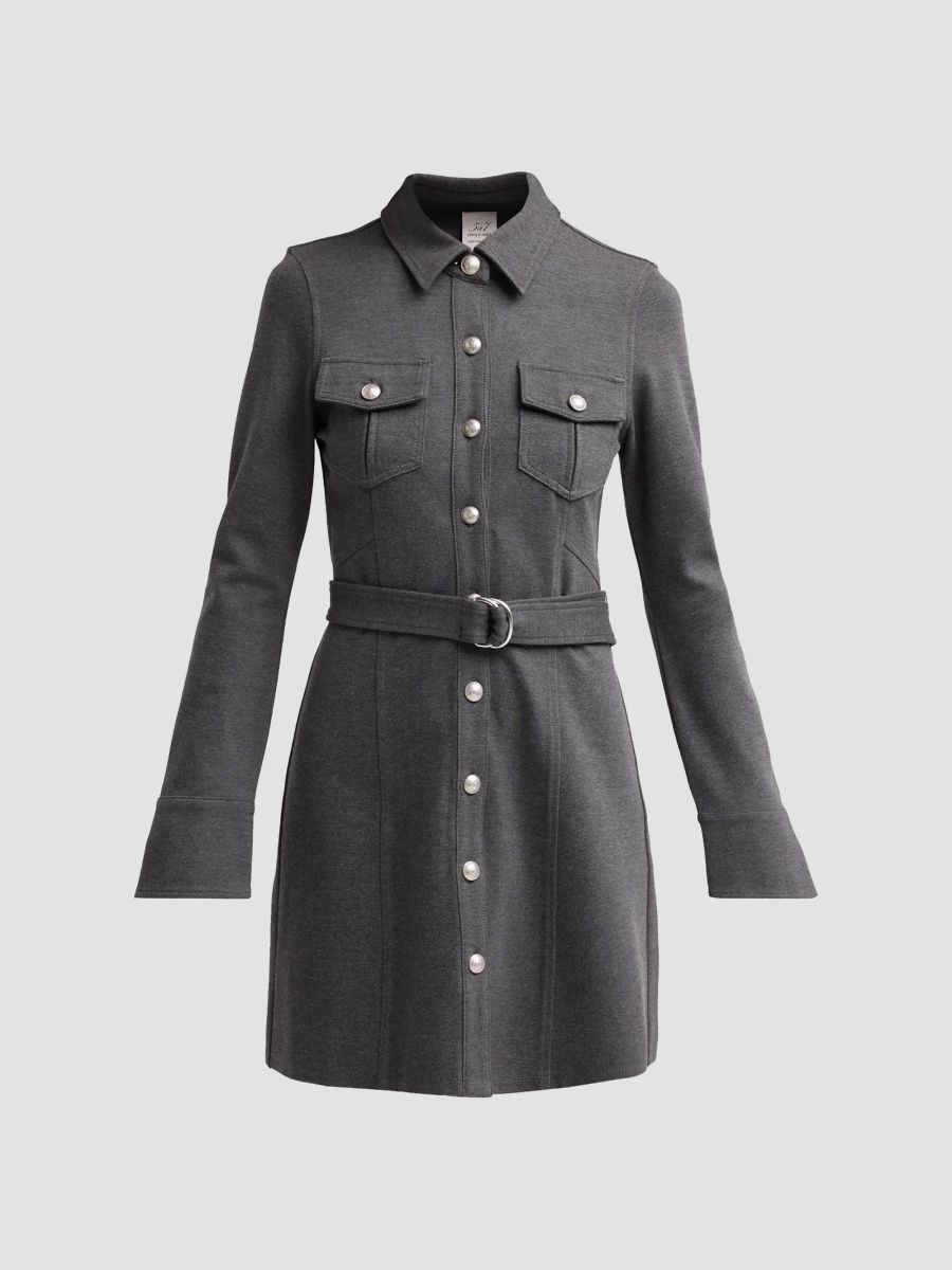 Women's Aliza Mini Shirtdress - Charcoal Heather Grey - Size 14