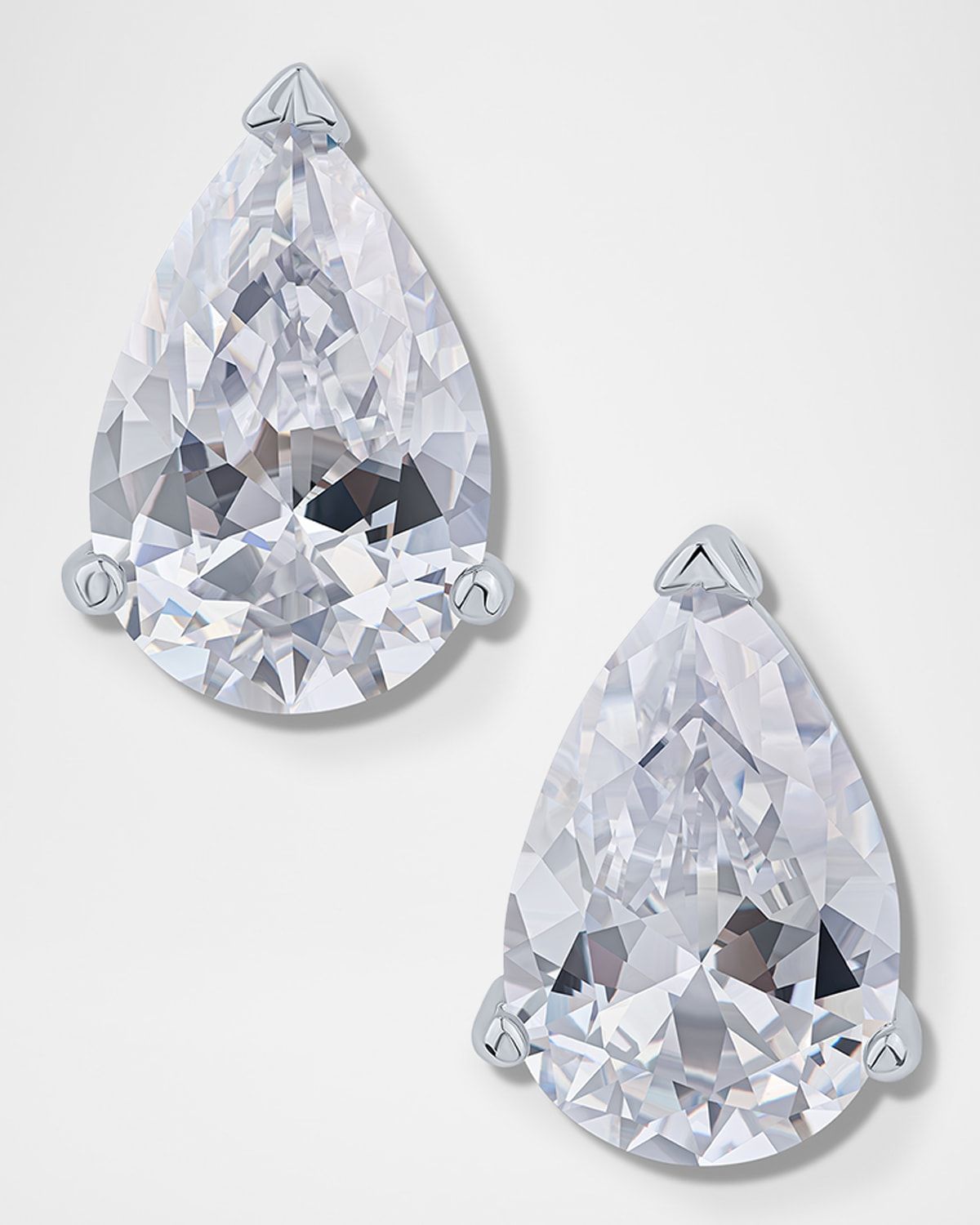 Pear Cubic Zirconia XL Stud Post Earrings