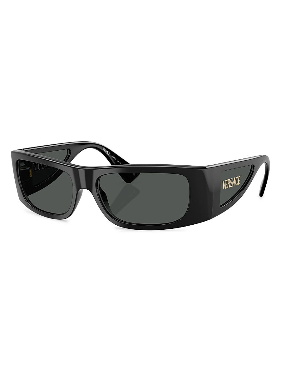 Men's 57MM Pillow Sunglasses - Black