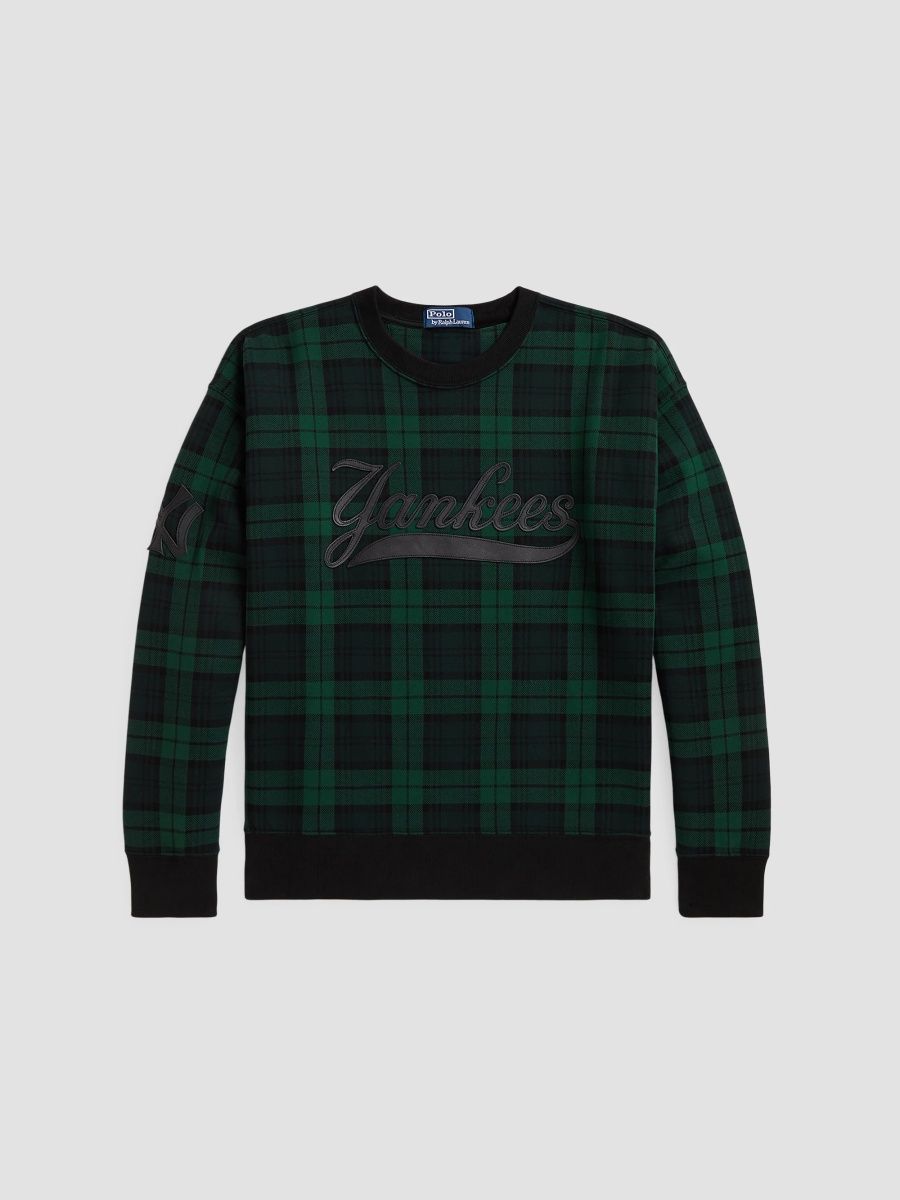 Polo Ralph Lauren Men's Polo Ralph Lauren x New York Yankees Plaid Cotton Sweatshirt - Blackwatch Multi - Size XXL