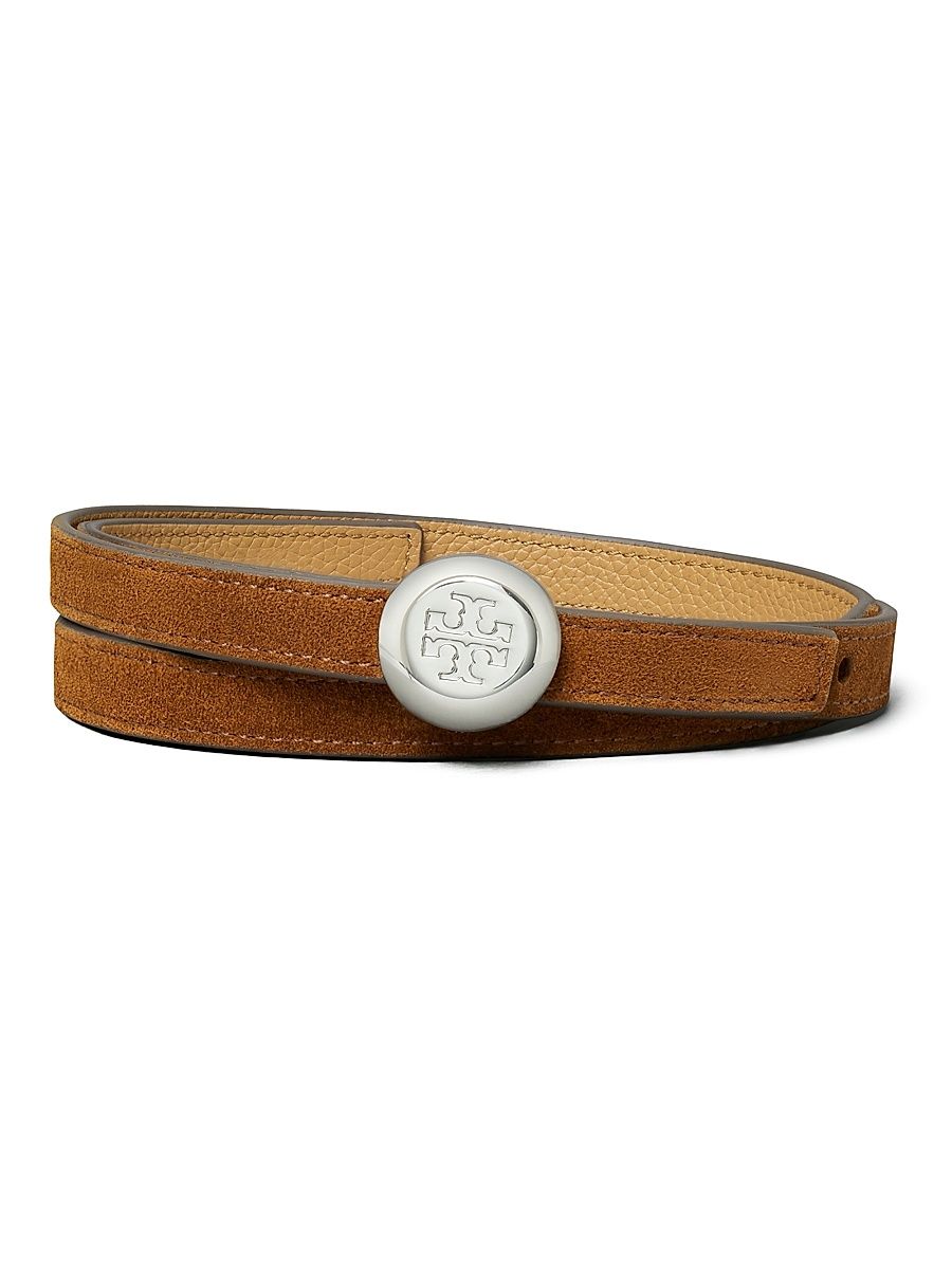Women's Romy Reversible Suede Belt - Caramel Tiramisu - Size Small