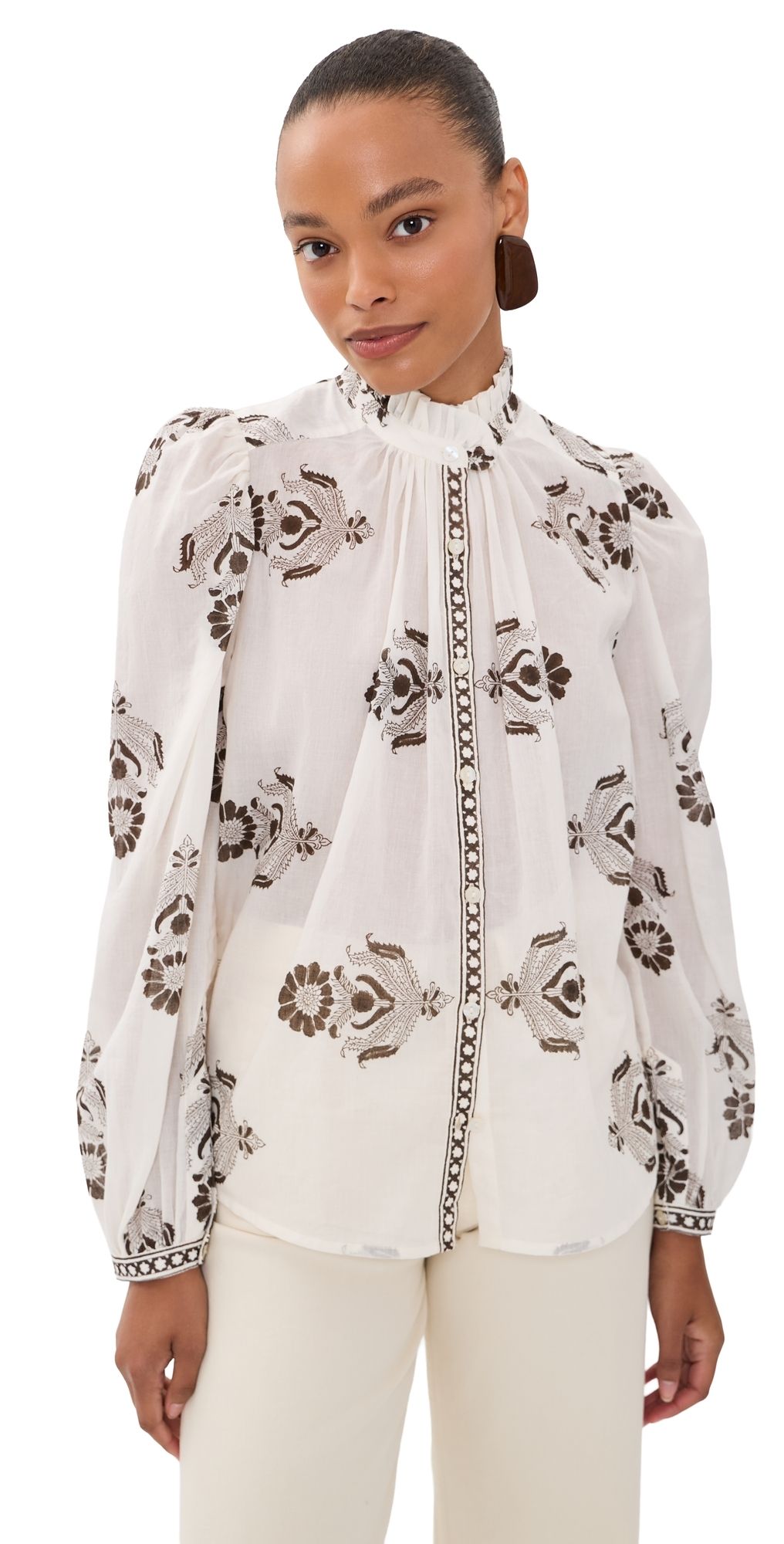 Alix of Bohemia Annabel Java Cactus Shirt Off-White M