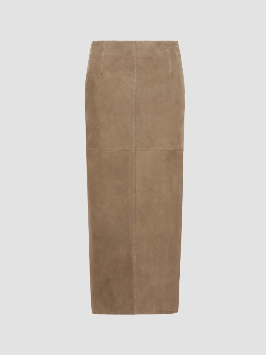 Weekend Max Mara Women's Suede Skirt - Khaki - Size 0