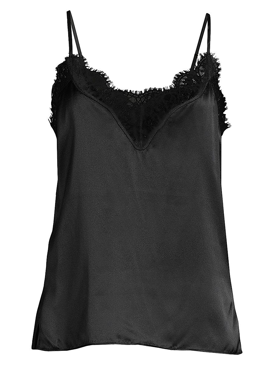 Women's The Daisy Silk Tank Top - Black - Size Large