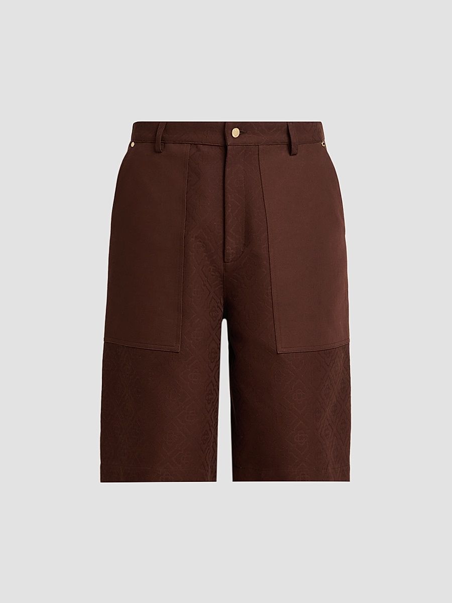 Men's Monogram Cargo Shorts - Dark Brown - Size 44