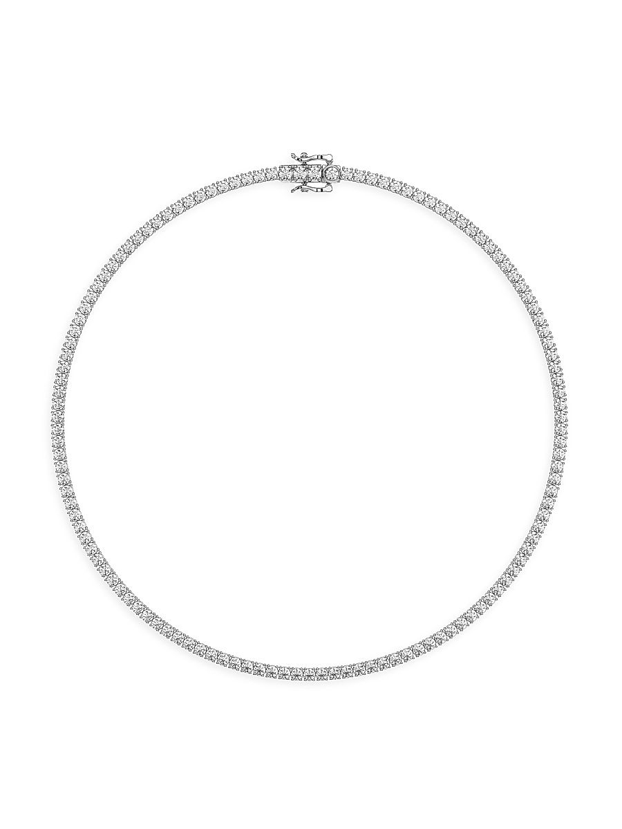 Women's 14K White Gold & 16 TCW Lab-Grown Diamond Tennis Necklace - White Gold