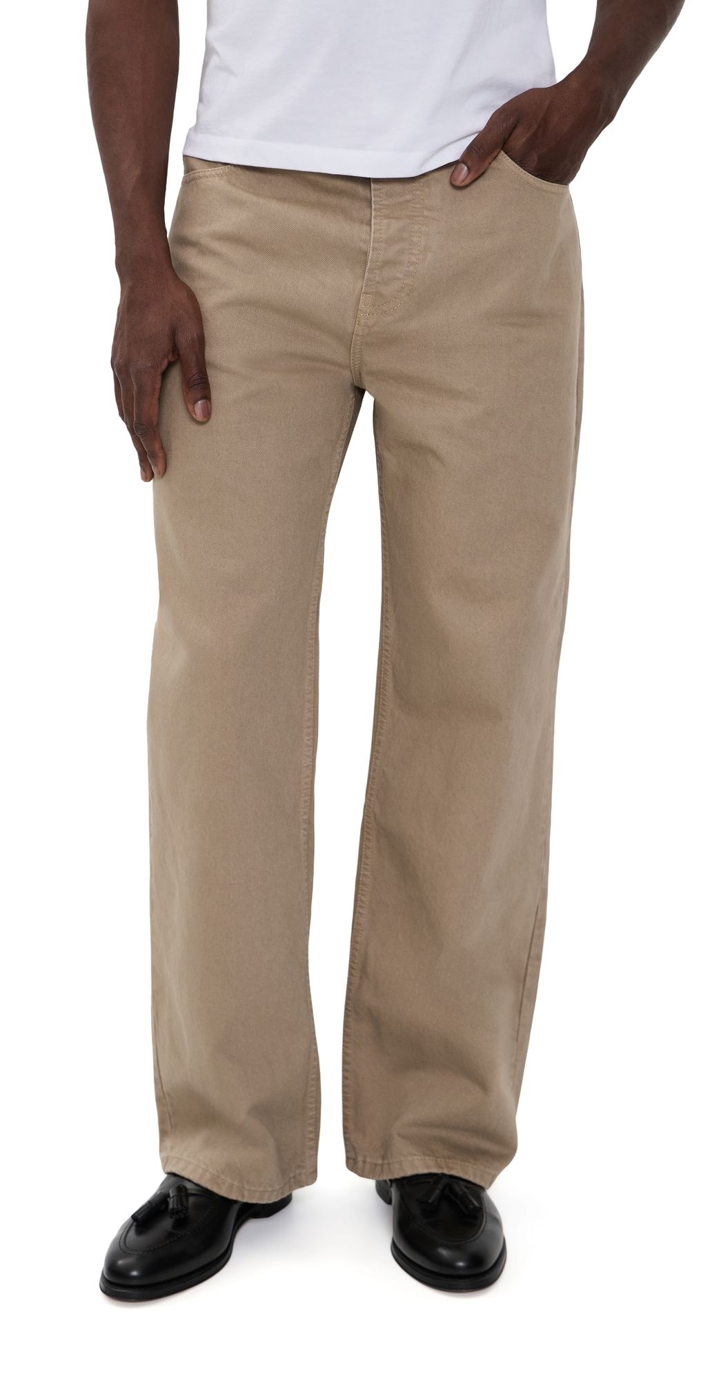 AMI Large Fit Jeans Beige Taupe 33