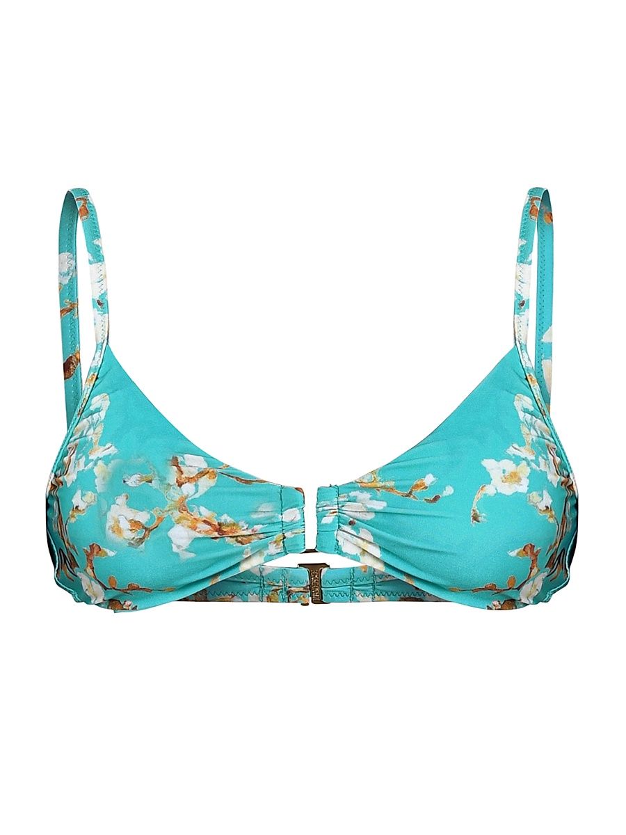 Women's Cherry Blossoms Yazmin Bikini Top - Aqua - Size Large