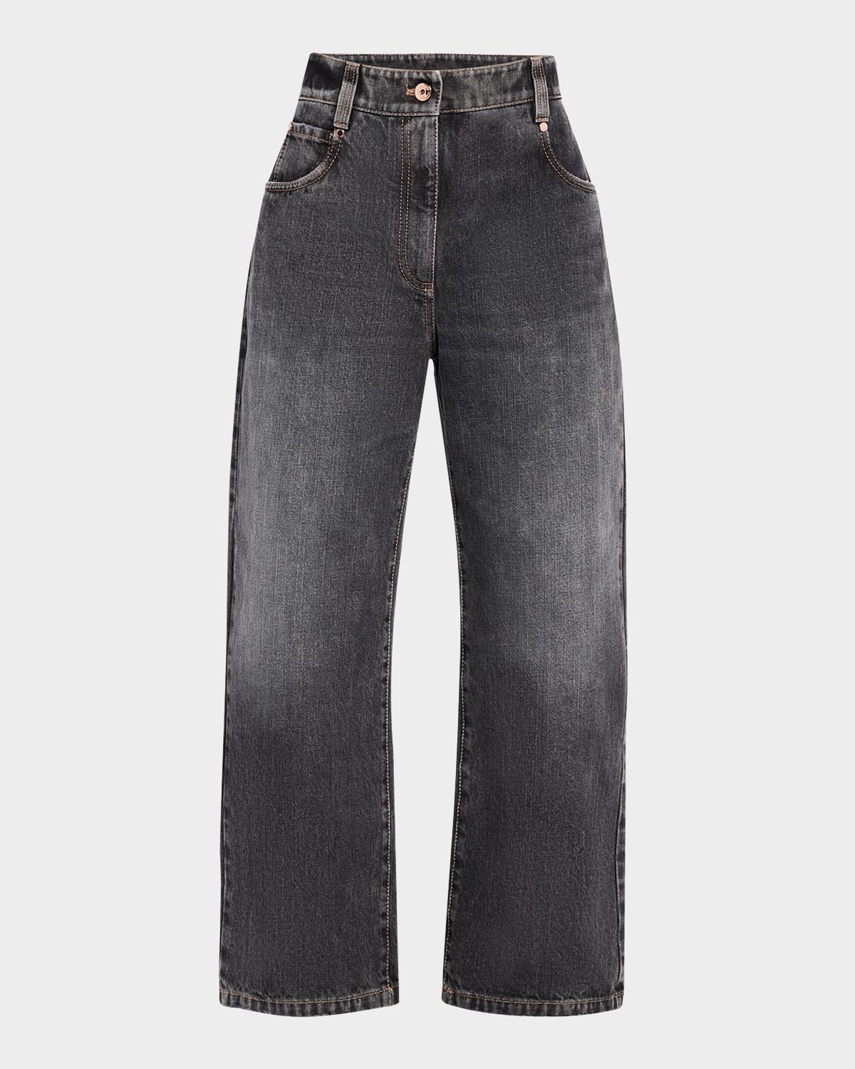 Vintage Wash Square Denim Jeans