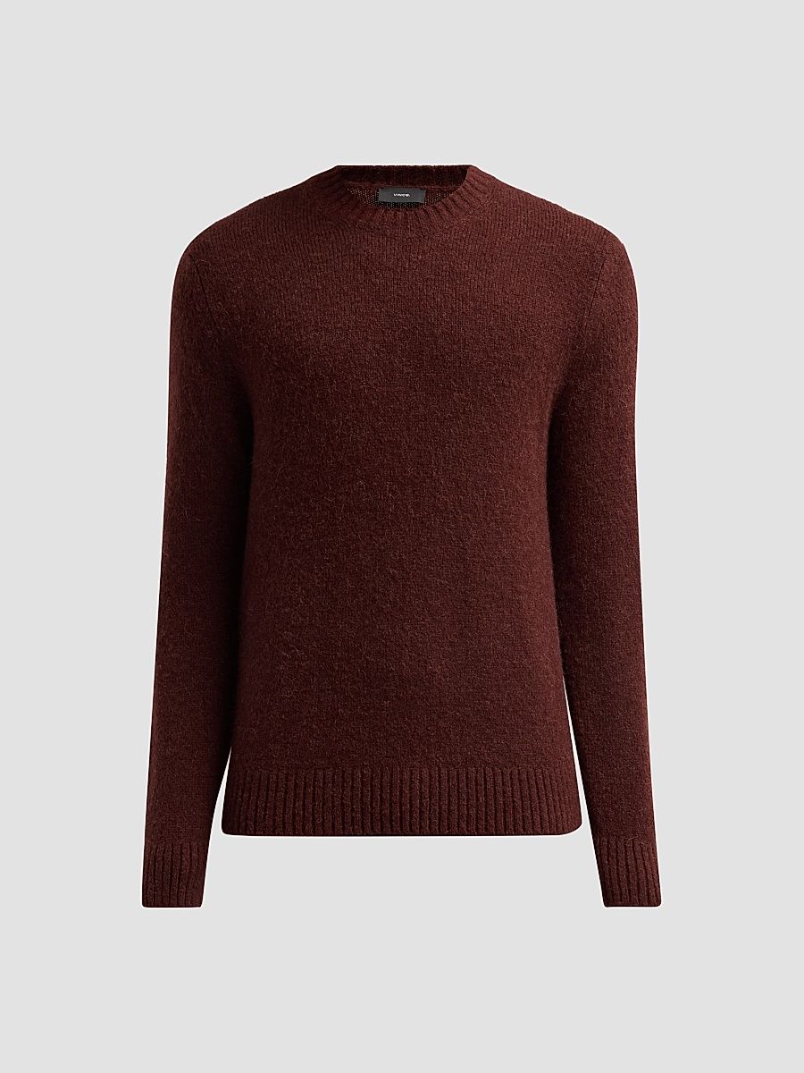 Vince Men's Mottled Marled Crewneck Sweater - Mahogany - Size XXL