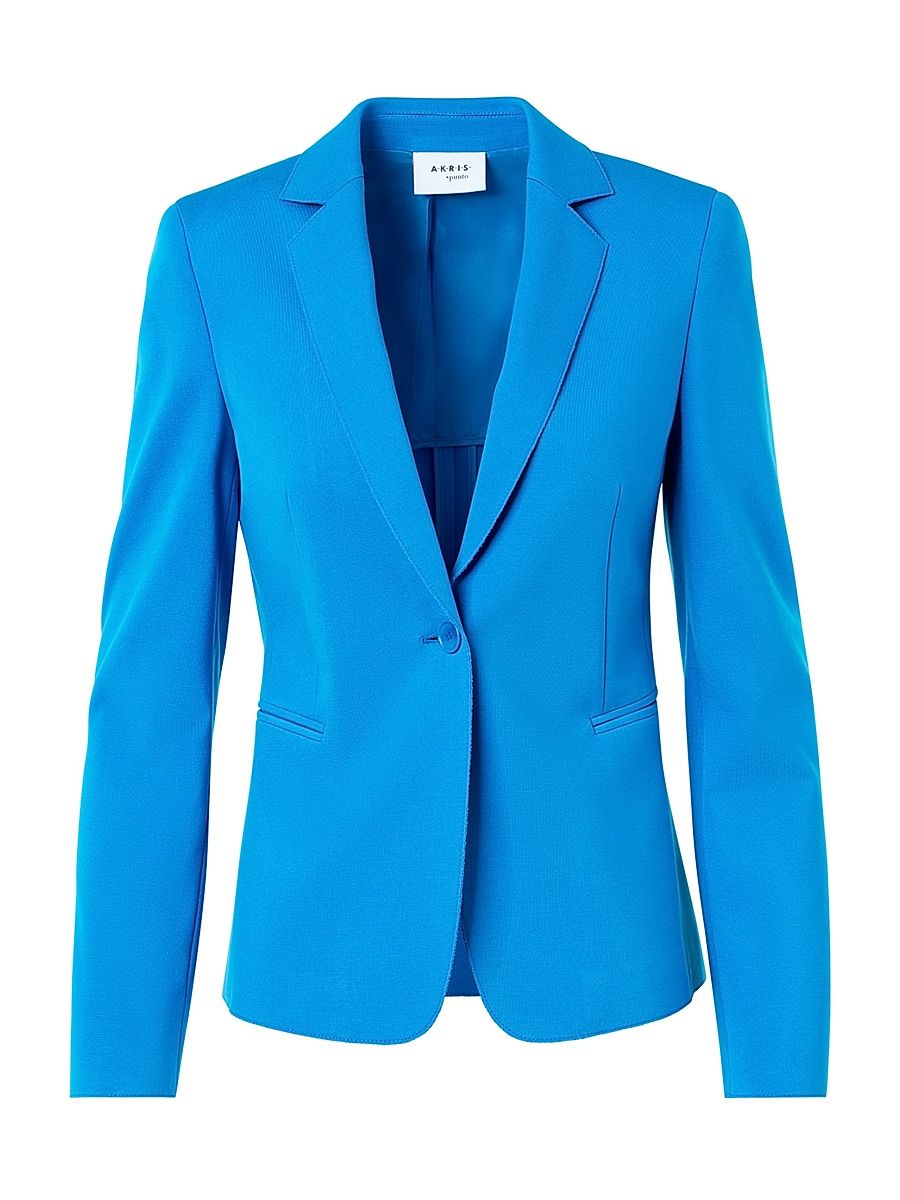 Women's Fitted Jersey One-Button Blazer - Cobalt Blue - Size 18