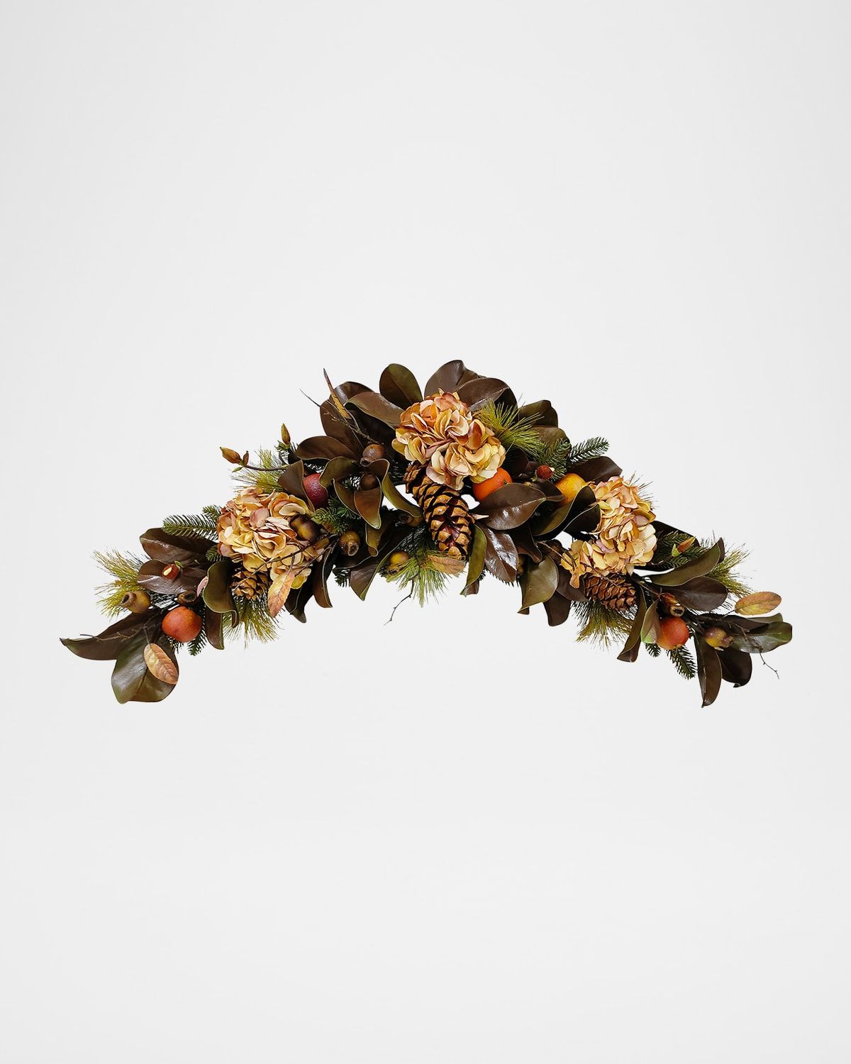44" Hydrangea & Magnolia Leaf Swag