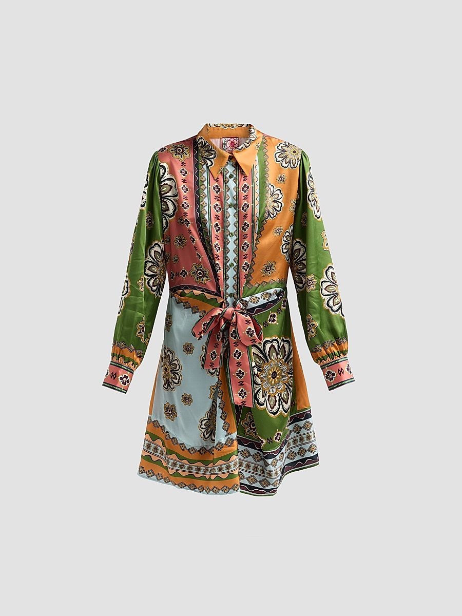 Johnny Was Women's Kesia Maxima Tie-Waist Mini Shirtdress - Kesia - Size XL