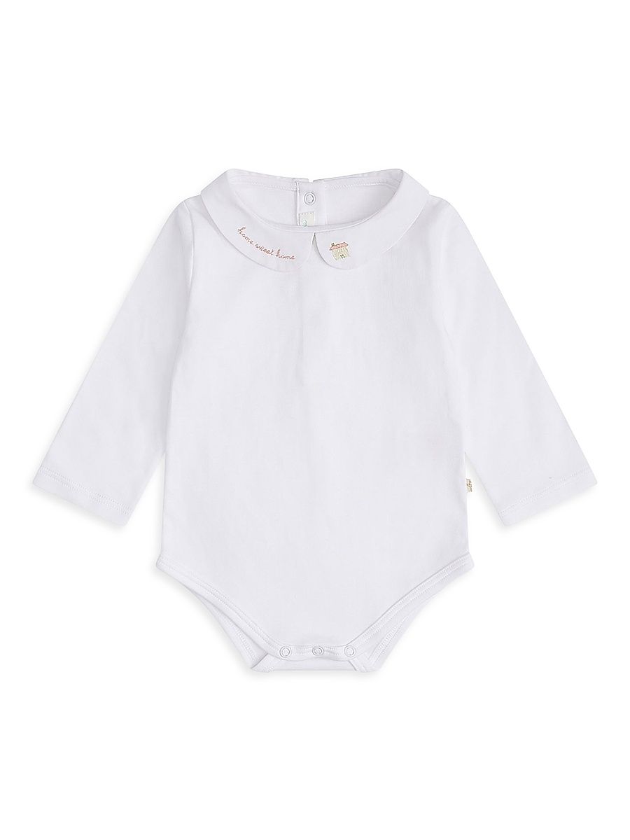 Baby Girl's Home Sweet Home Collared Bodysuit - White - Size 6 Months