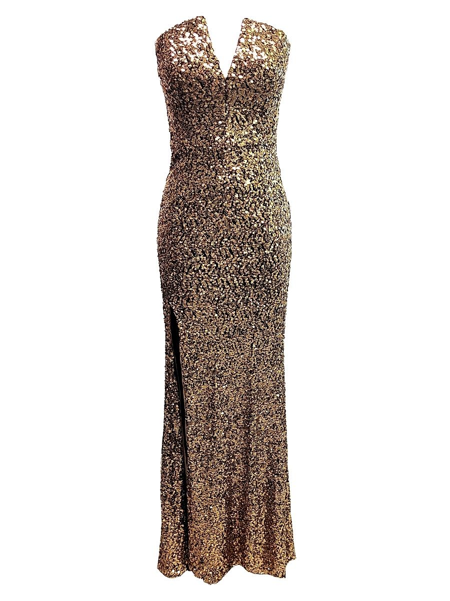Women's Fernanda Sequin Mermaid Gown - Gold - Size XXL