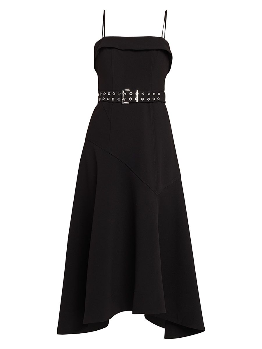 Women's Twill Suiting Midi-Dress - Black - Size 0