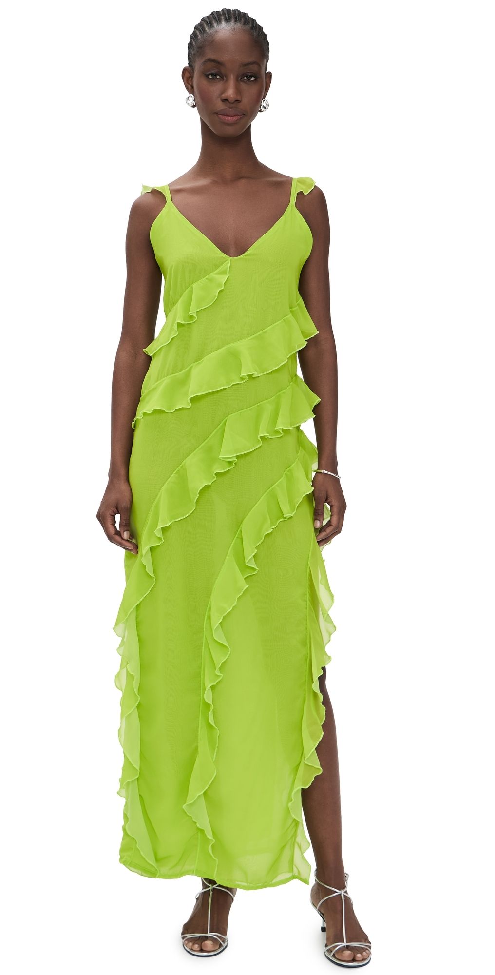 The Lulo Project The Cascade Dress Lime M