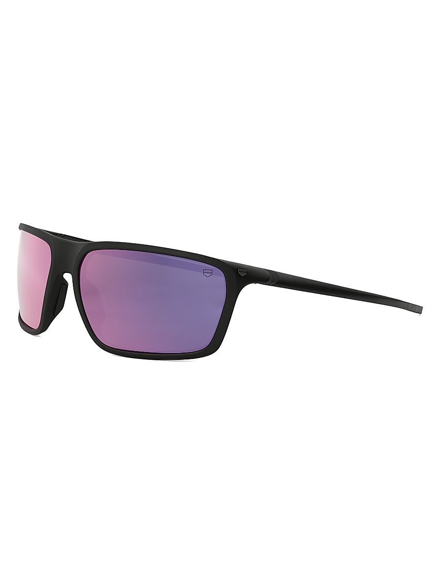 Men's Vingt Sept Sport 67MM Geometric Sunglasses - Black Pink Smoke