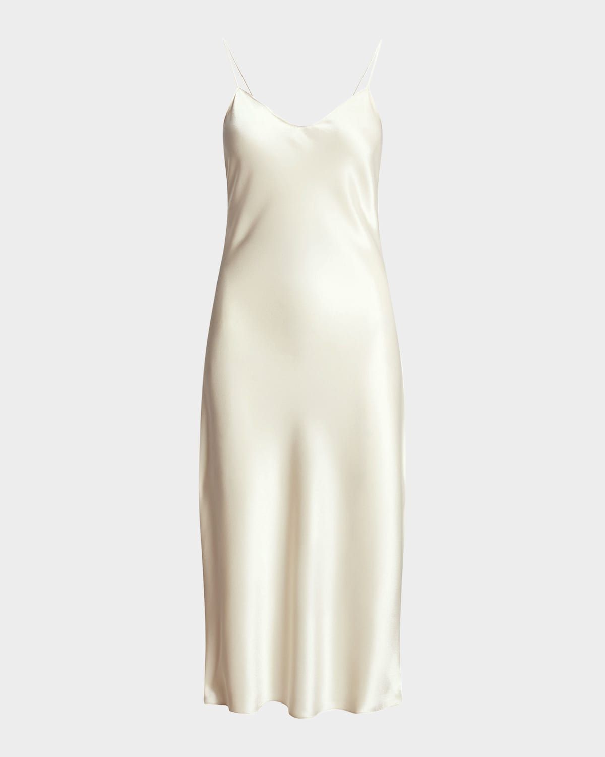 Satin Midi Slip Dress