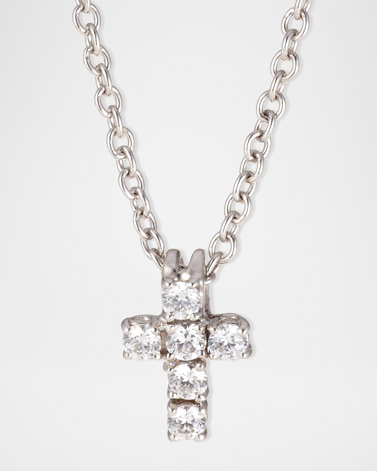 0.30 TCW Small CZ Cross Pendant Necklace