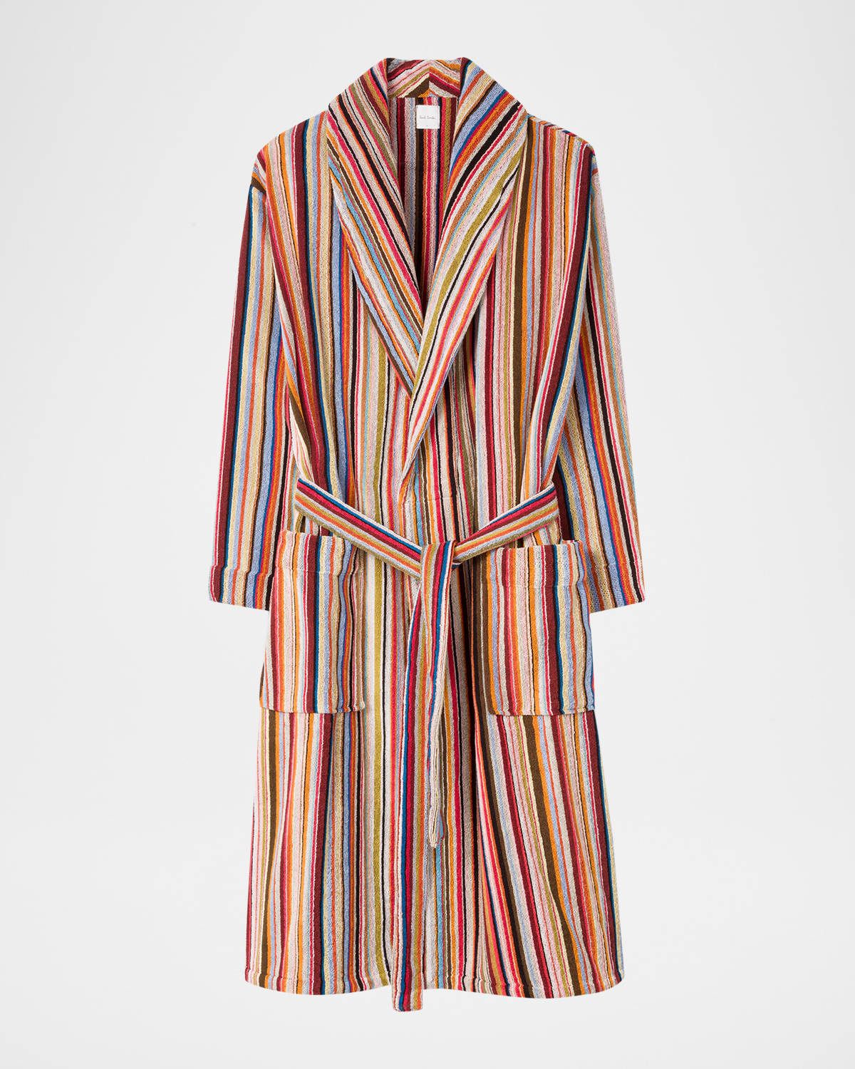Men & apos;s Signature Stripe Woven Cotton Bathrobe