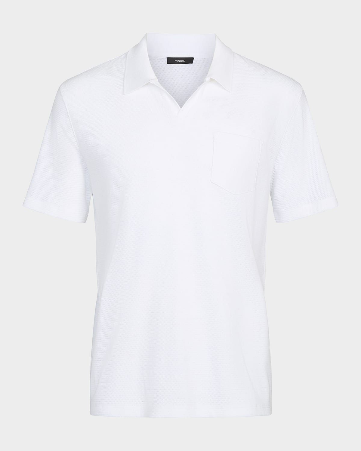 Men & apos;s Textured Johnny Collar Polo Shirt