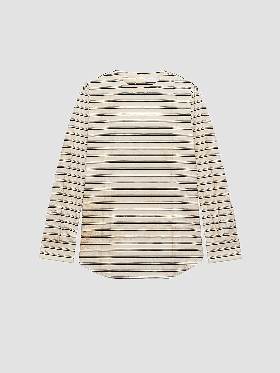 Men's Cotton Shirt - Beige Khaki - Size 16.5
