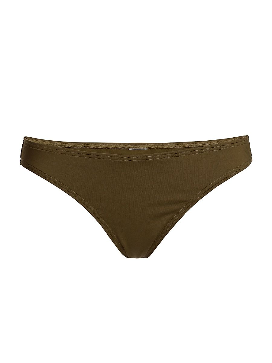 Women's Stretch Low-Rise Bikini Bottom - Olive Green - Size XL