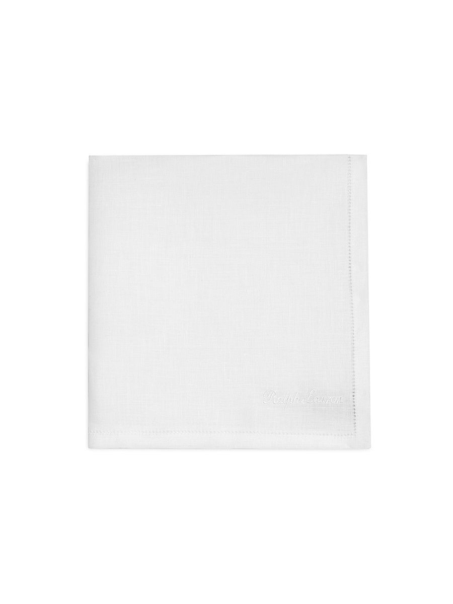 Men's Linen Pocket Square - White