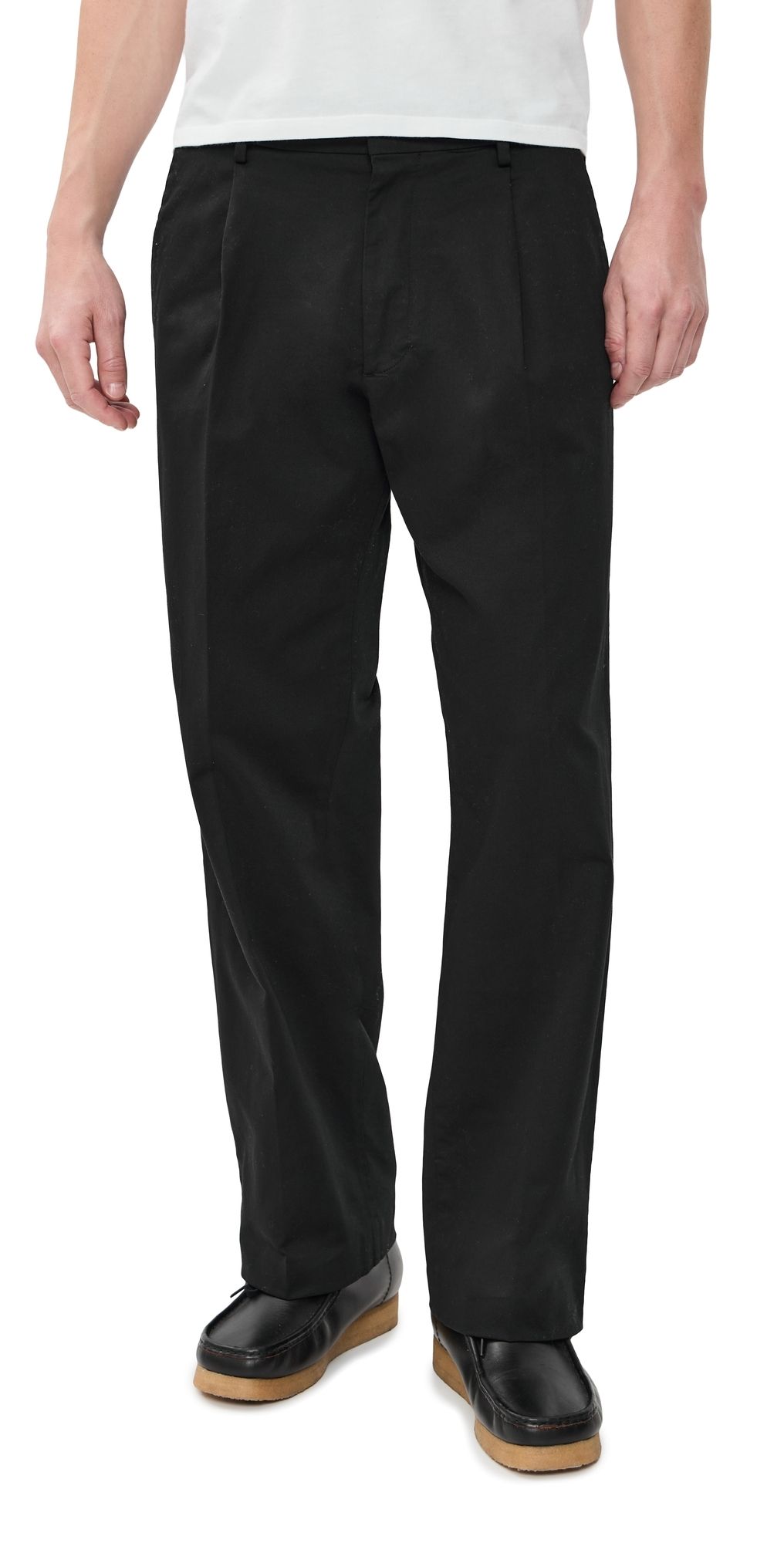 NN07 Kaye Cotton Relaxed Pleated Trousers 32 Black 30