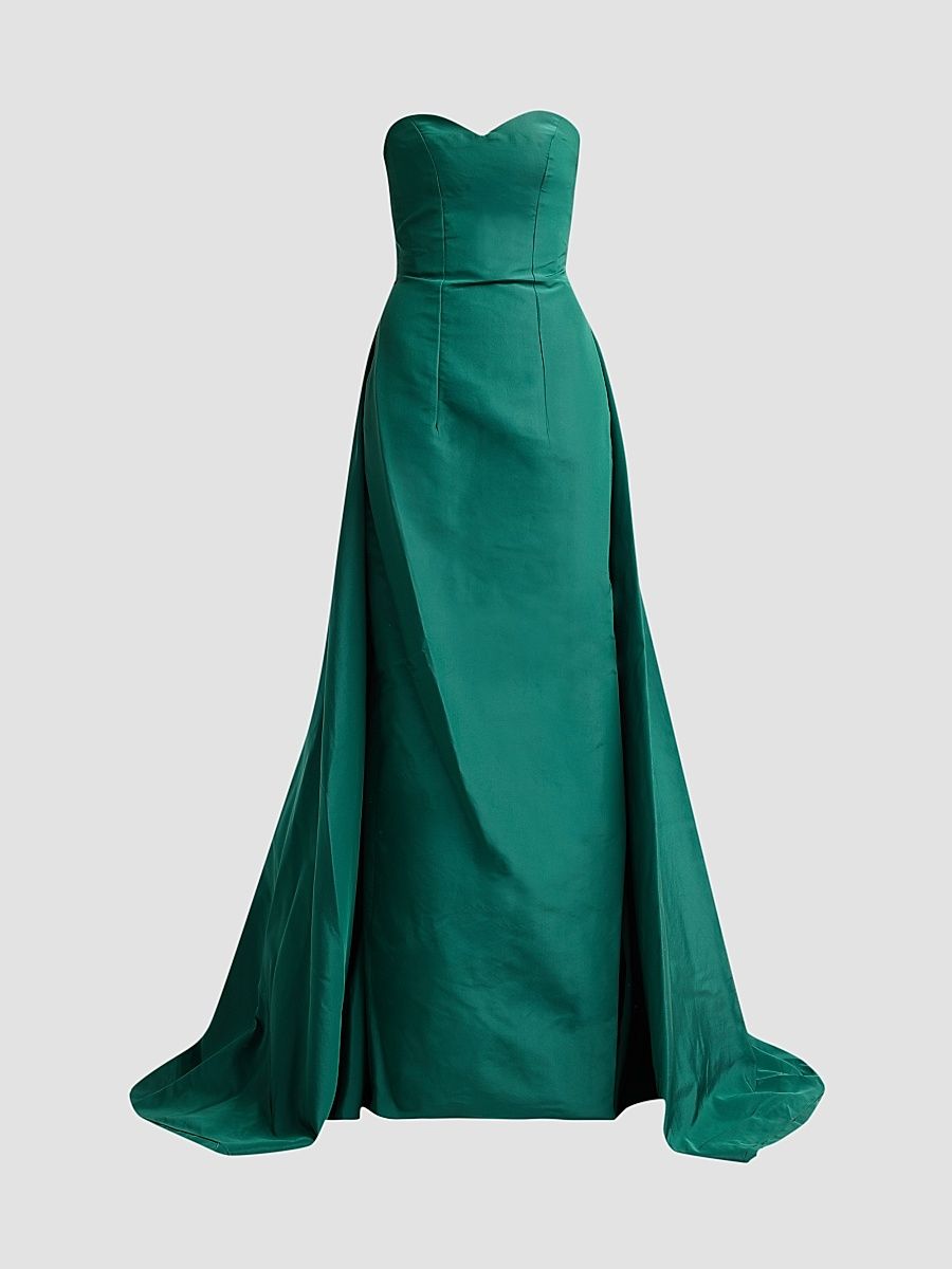 Women's Strapless Silk Faille Trained Gown - Sycamore - Size 6