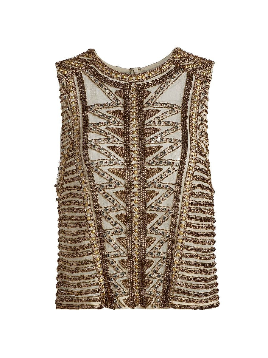 Women's Kienna Embellished Tank - Parchment - Size Medium