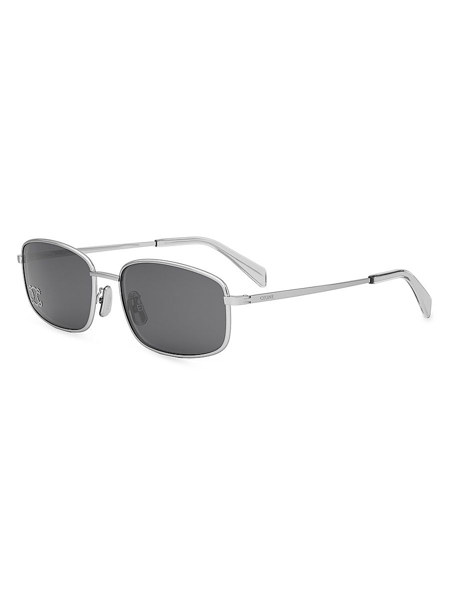 Women's Triomphe 60MM Rectangular Sunglasses - Silver Crystal Grey