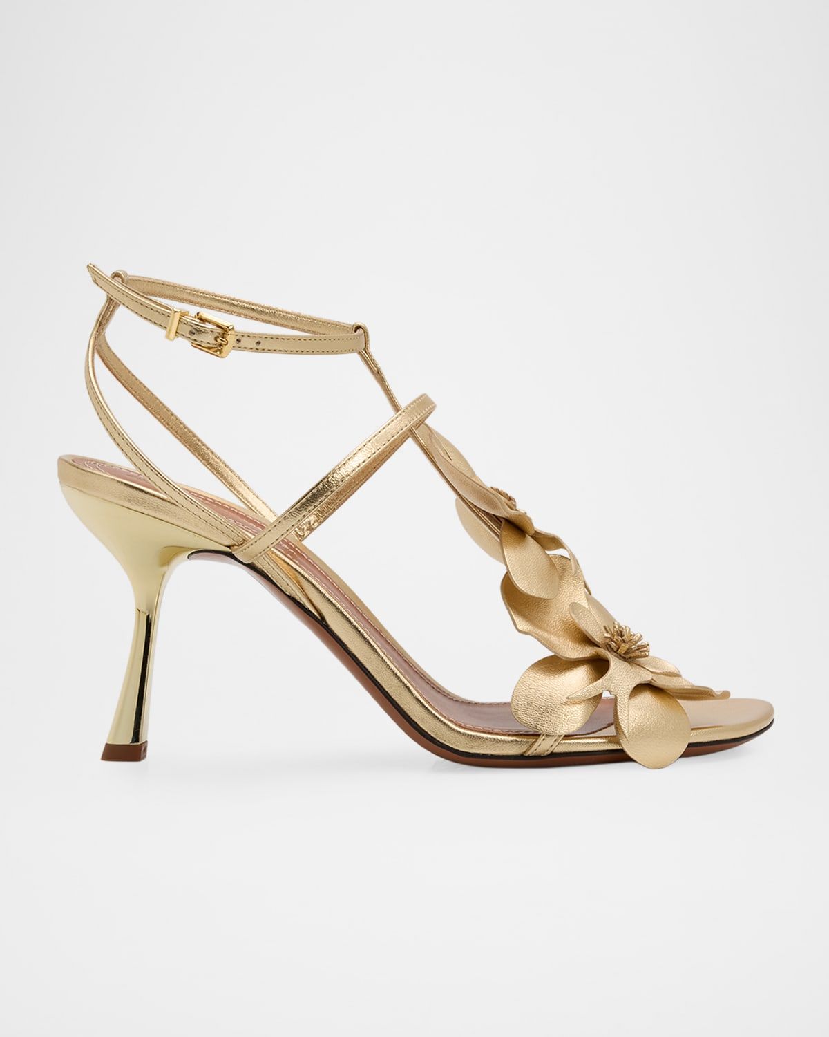 85mm Orchid Metallic Leather Sandals