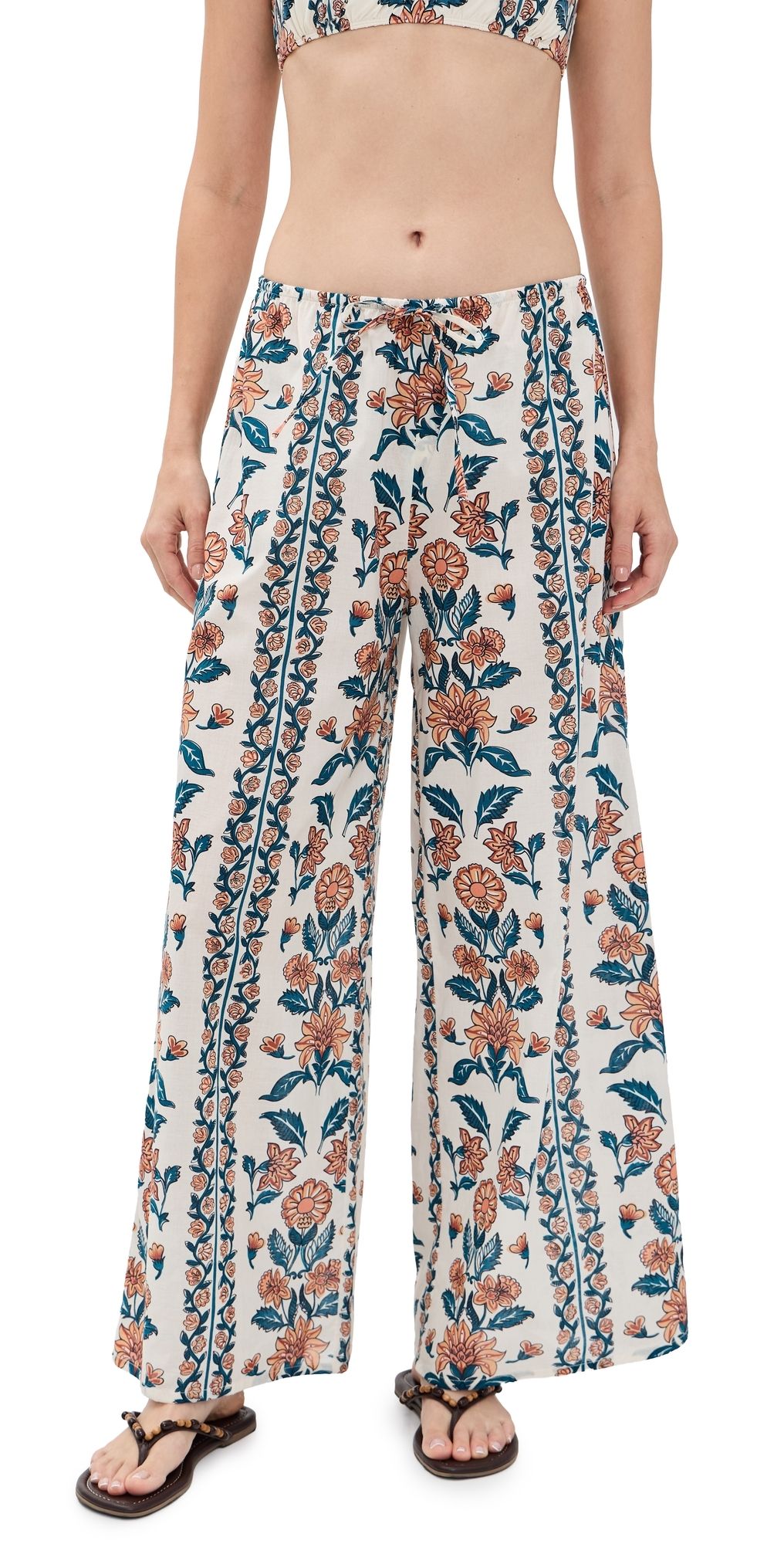 Montce Winona Floral Drawstring Wide-Leg Pants Winona Floral XL