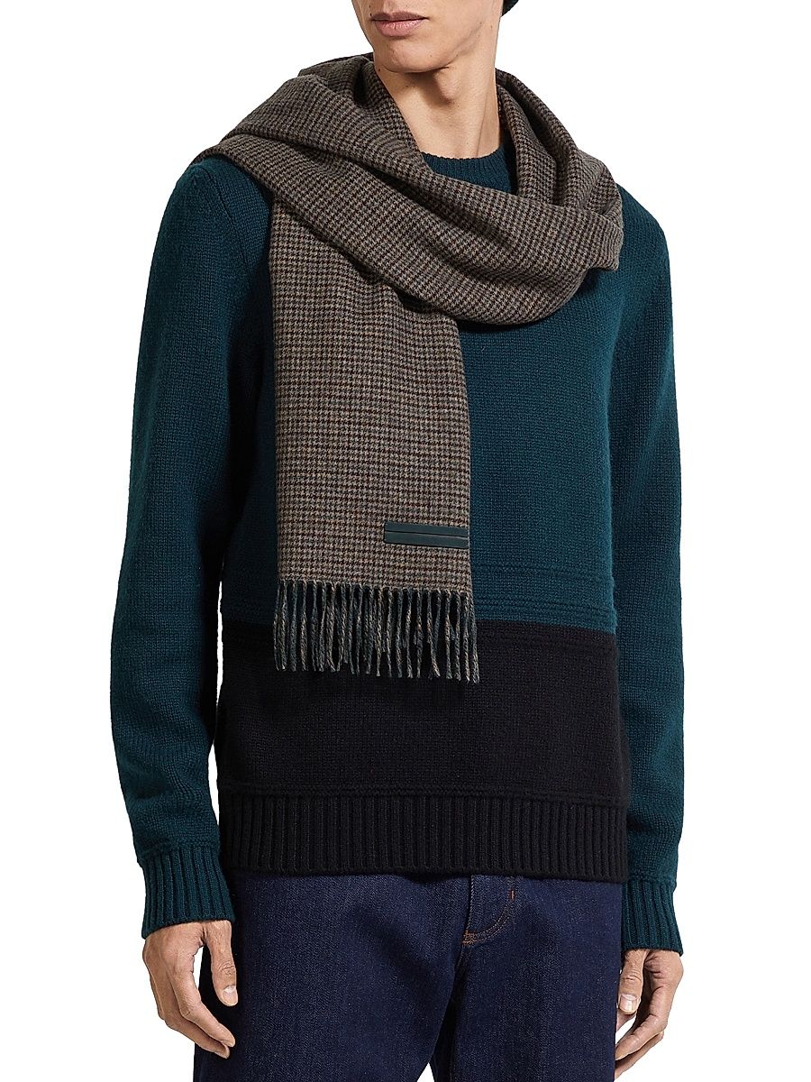 Men's Oasi Cashmere Scarf - Dark Brown