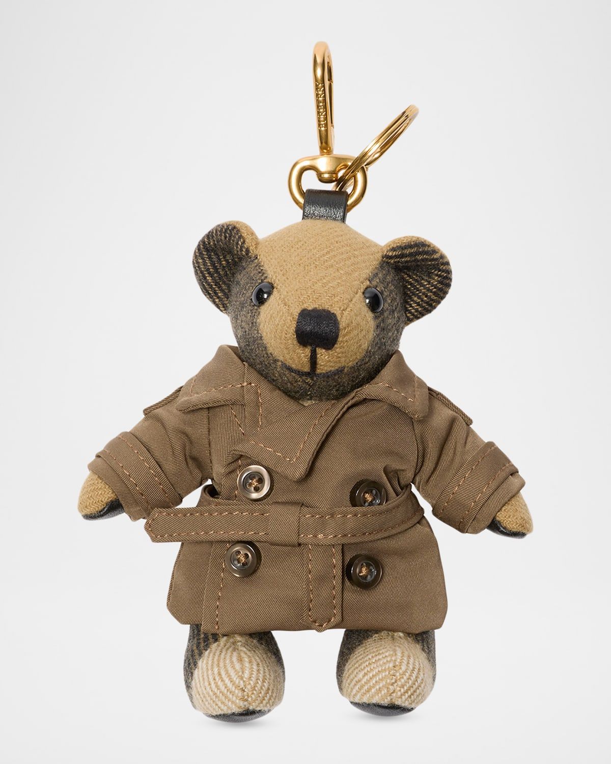 Thomas Check Cashmere Teddy Bear in Trench Coat Bag Charm