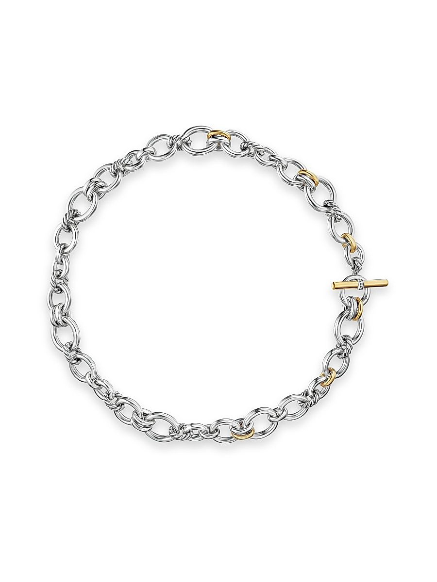 Women's DY Mercer Chain Necklace in Sterling Silver - Diamond - Size 17