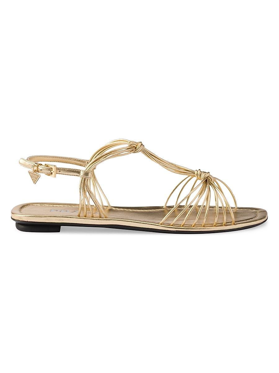 Women's Mordoré Nappa Leather Sandals - Gold - Size 11