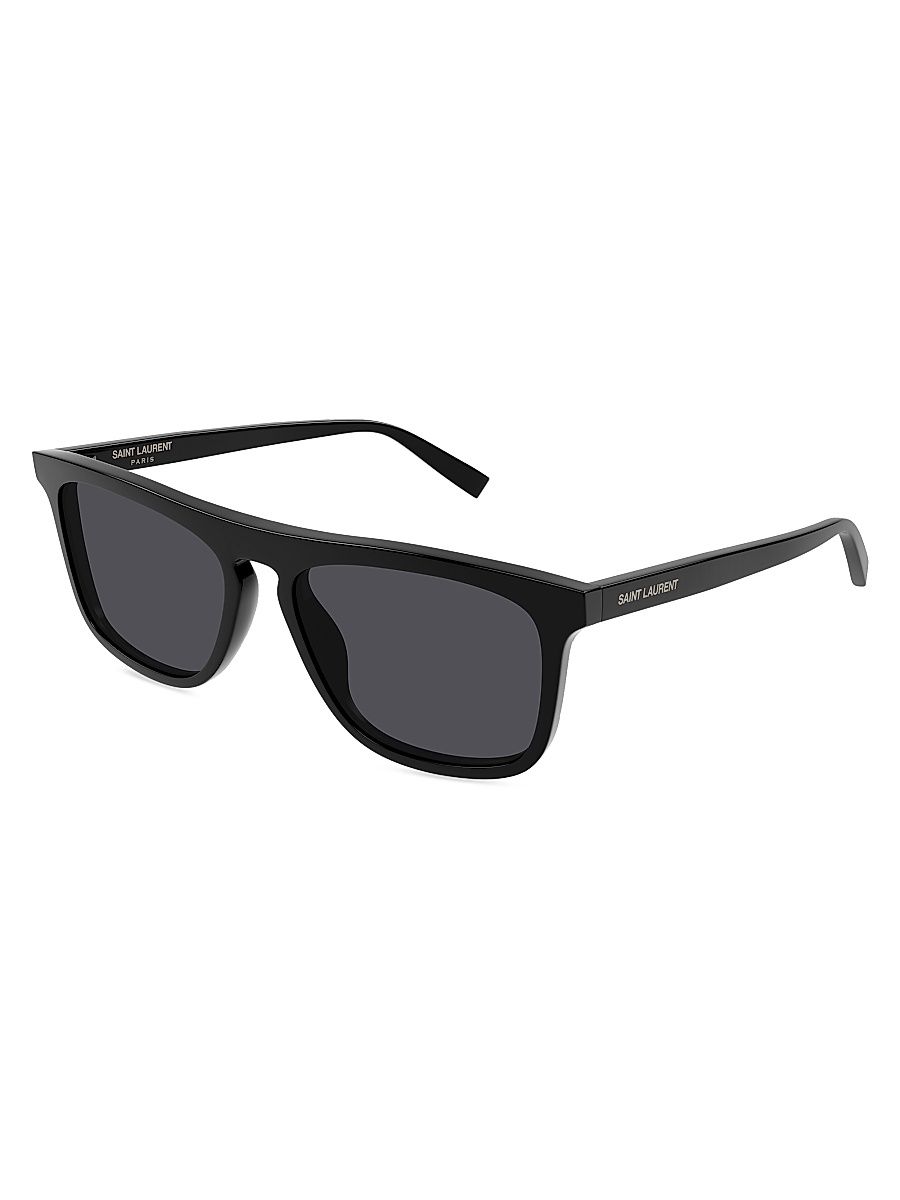 Men's Essential 56MM Acetate Pilot Sunglasses - Black