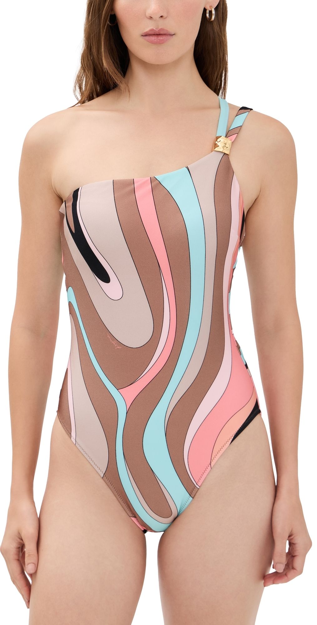 L'AGENCE Abstract Swirl Karmin One-Piece Swimsuit Multi XS