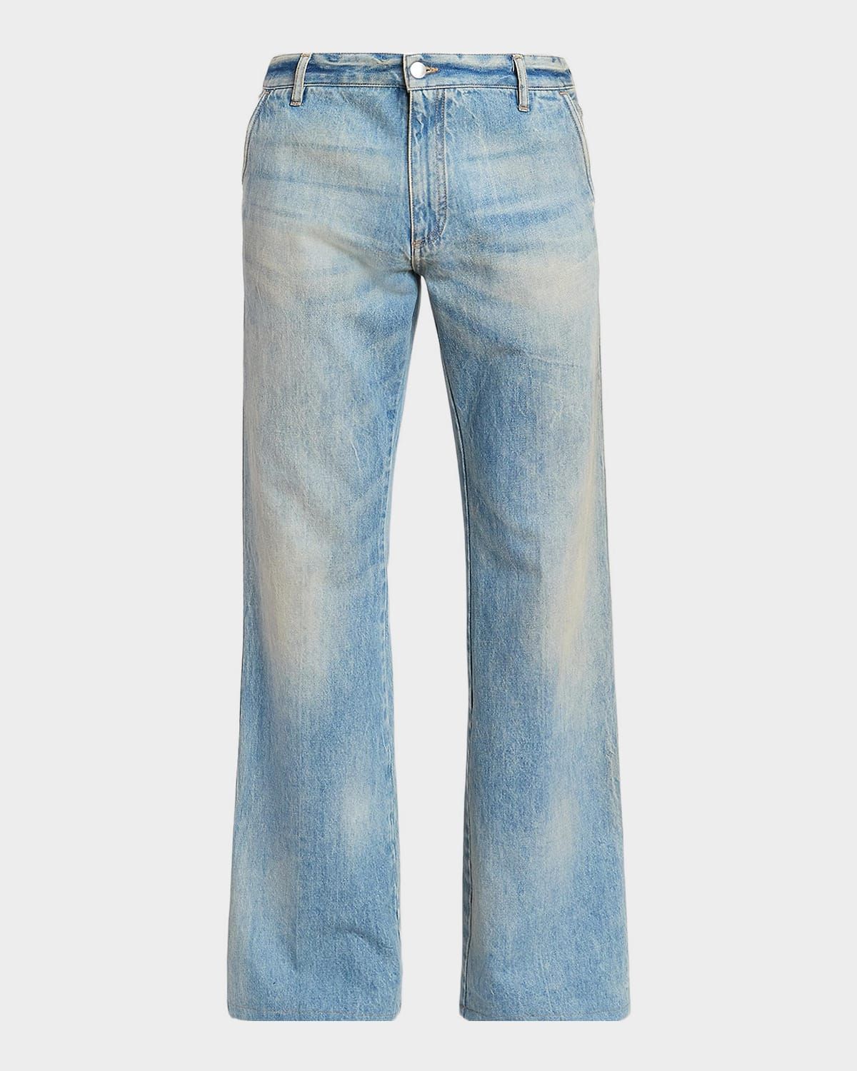 Men & apos;s Faded Denim Bootcut Jeans