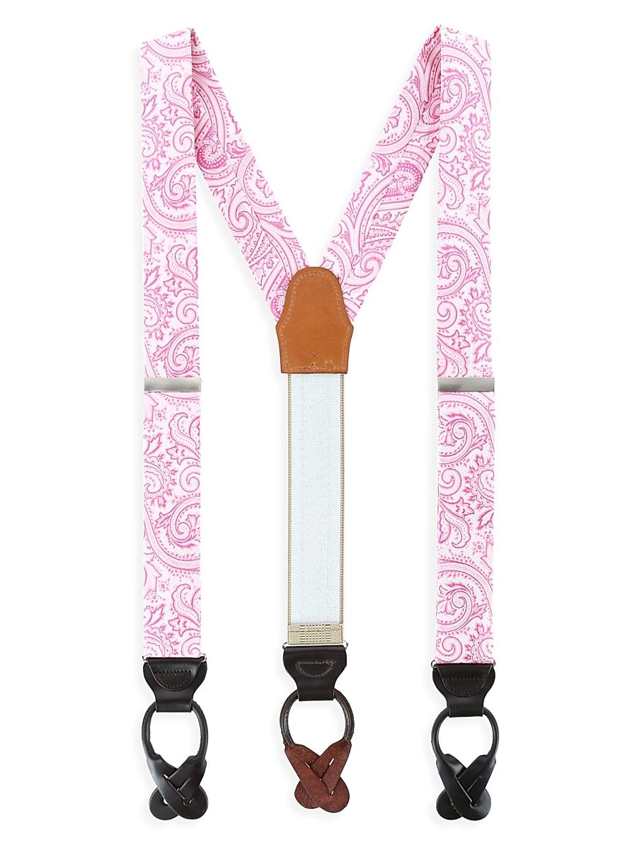 Men's The Sobee Paisley Suspenders - Pink