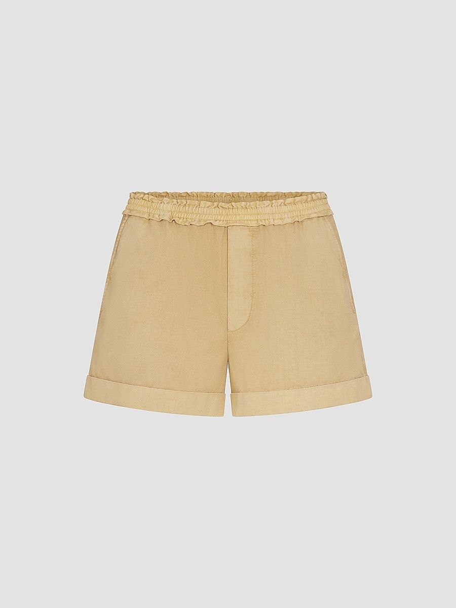 Women's FRAME x Sotheby's Cuffed Cotton Shorts - Khaki - Size XL