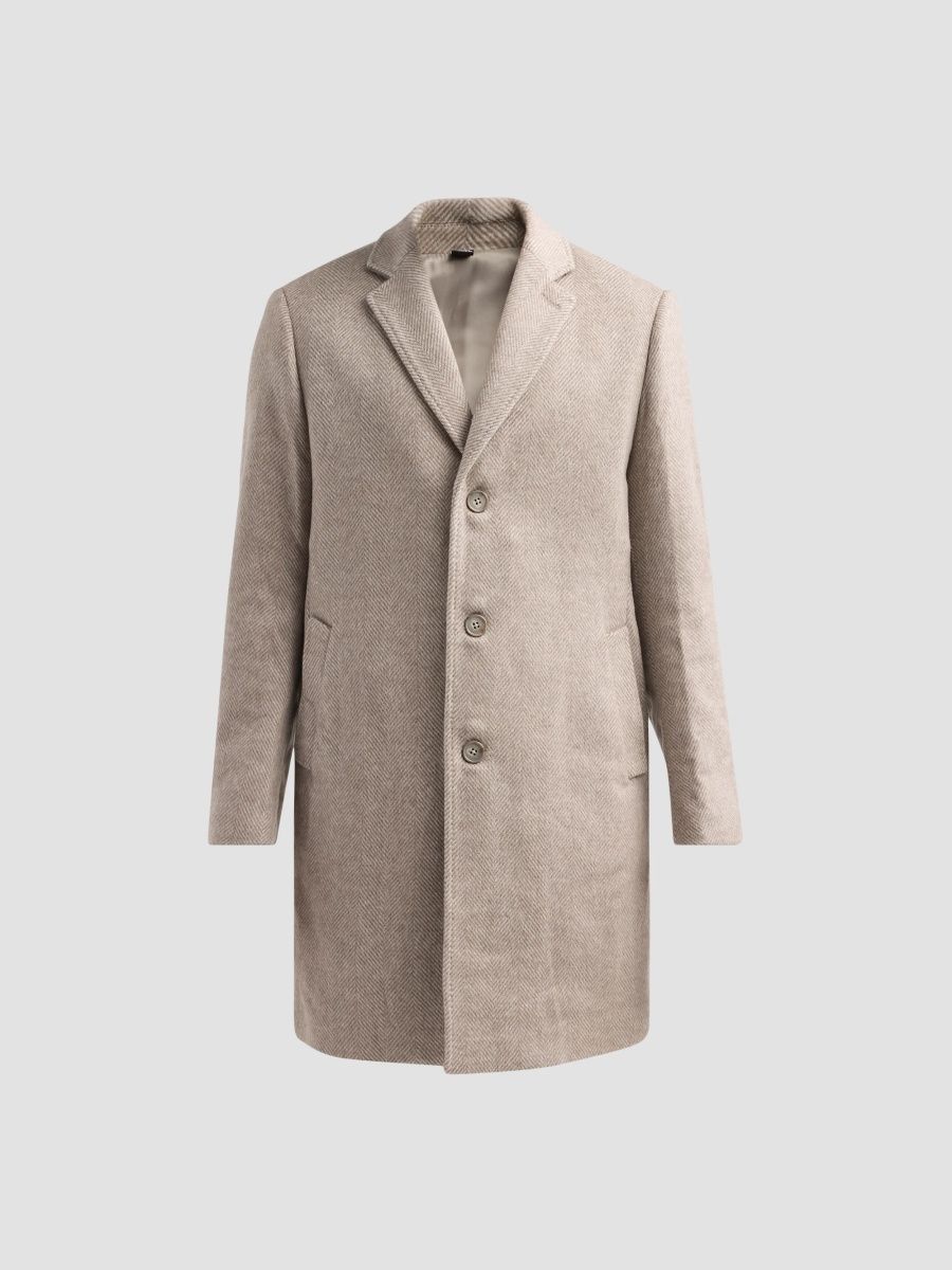 Saks Fifth Avenue Men's Herringbone Wool-Cashmere Sport Coat - Taupe - Size XXL