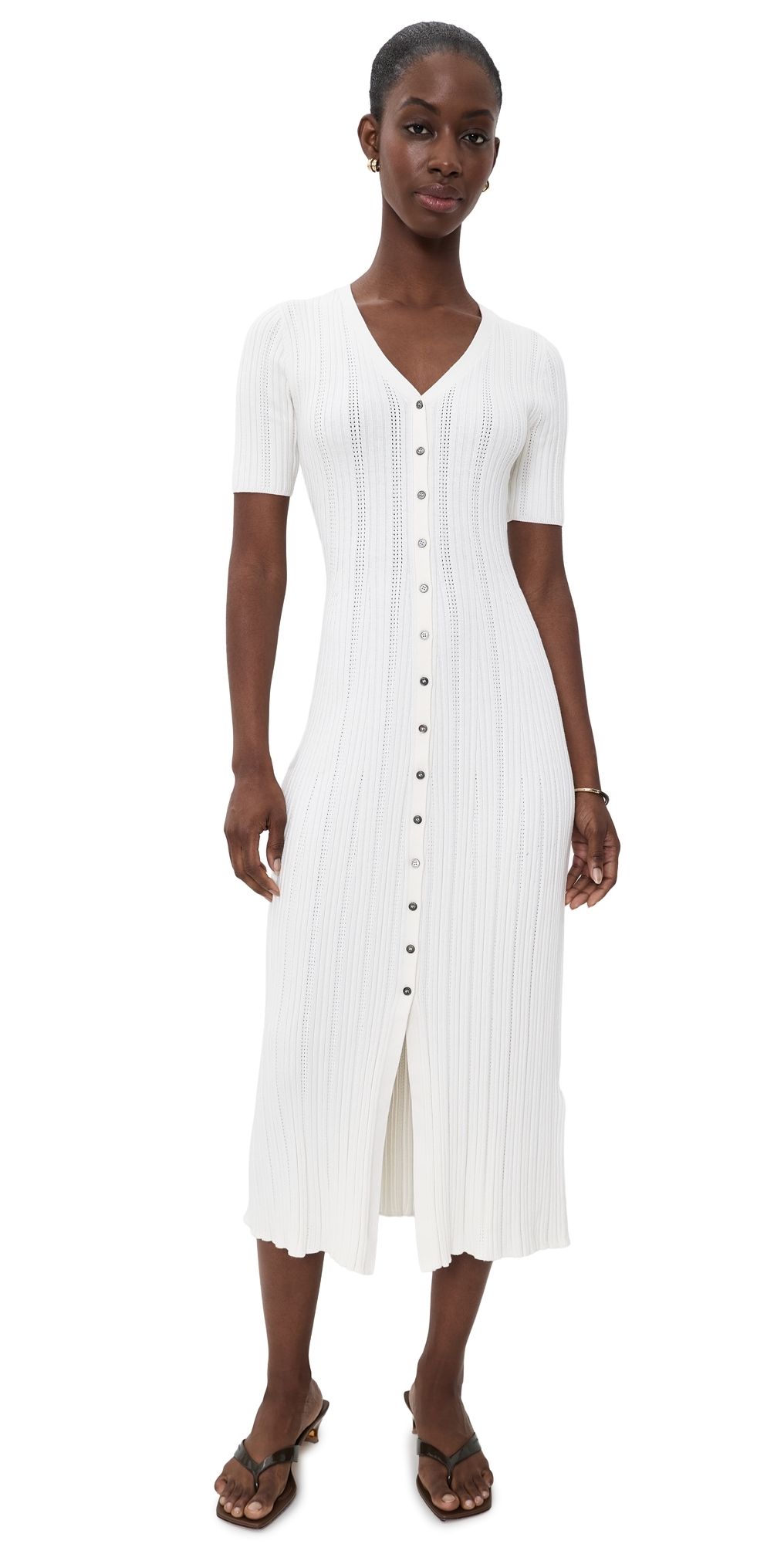 Varley Elexa Knit Dress Snow White L