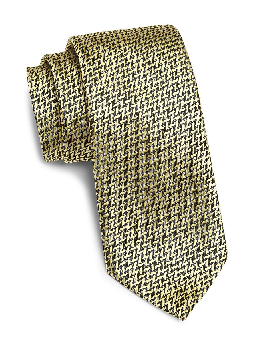 Men's Jacquard Silk Tie - Yellow