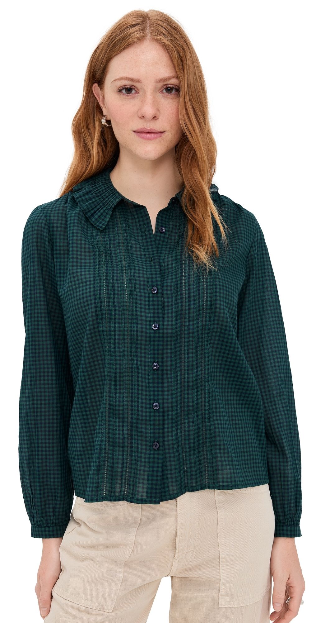 Birds of Paradis Alise Blouse Sea Pine Check XS